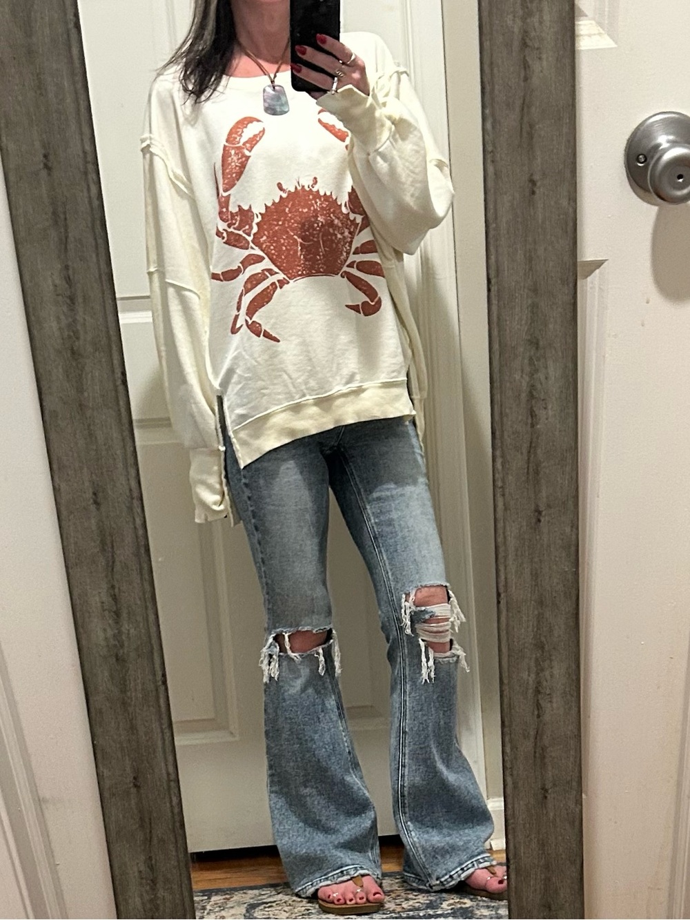 NWT We The Free Graphic Camden Pullover in Crab Print - Picture 4 of 16